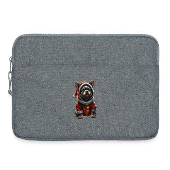 Chien de Noël en manteau - Sacoche pour ordinateur portable 15 pouces - gris chiné - Devant