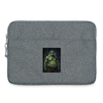 Green Orc in the Cave Light - Laptop bag 15" - heather grey - Front