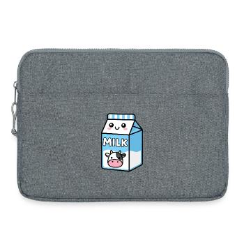 Vache en carton de lait - Sacoche pour ordinateur portable 15 pouces - gris chiné - Devant