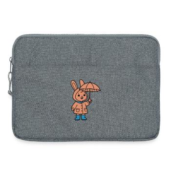 Petit parapluie de lapin mignon - Sacoche pour ordinateur portable 15 pouces - gris chiné - Devant
