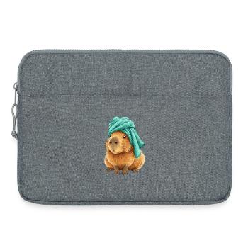 Wasserschwein mit Tuch - Laptoptasche 15" - Grau meliert - Vorne