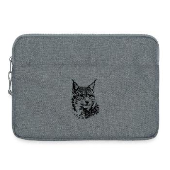 Luchs – minimalistische Grafiken einer Wildkatze - Laptoptasche 15" - Grau meliert - Vorne