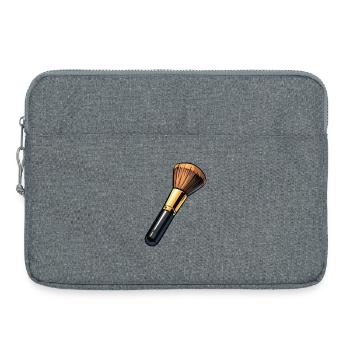Makeup Brush Illustration - Laptop bag 15" - heather grey - Front
