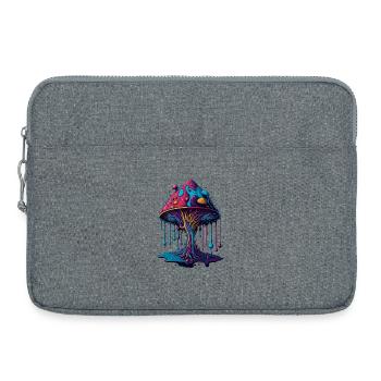 Forêt de champignons psychédélique lumineuse - Sacoche pour ordinateur portable 15 pouces - gris chiné - Devant