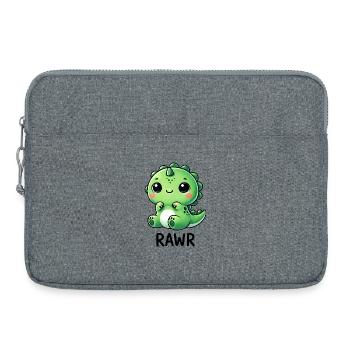 Mignon Dino T-Rex Dinosaure Cartoon Chibi Roar - Sacoche pour ordinateur portable 15 pouces - gris chiné - Devant