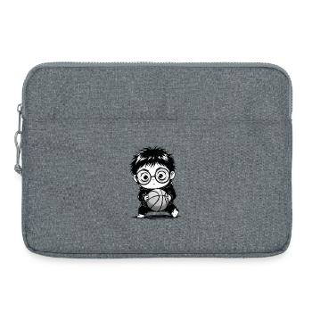 Enfant Basket Hoodie Sport Noir et Blanc - Sacoche pour ordinateur portable 15 pouces - gris chiné - Devant