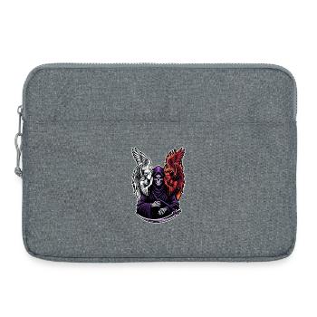 Faucheuse avec Ange et Démon - Sacoche pour ordinateur portable 15 pouces - gris chiné - Devant