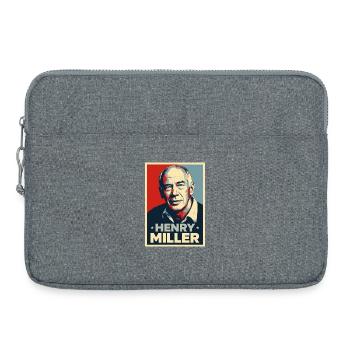 Henry Miller Pop-Art-Porträt - Laptoptasche 15" - Grau meliert - Vorne