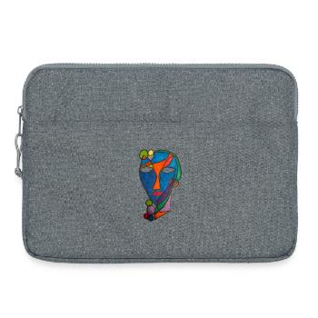 Kubistischer Maskenfluss- Martina Eßer - Laptoptasche 15" - Grau meliert - Vorne