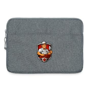 Artisan-blason Franc-maçon - Sacoche pour ordinateur portable 15 pouces - gris chiné - Devant