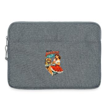 Pin-up des années 50 dans un diner : Là où le jukebox connaît mon nom - Sacoche pour ordinateur portable 15 pouces - gris chiné - Devant