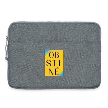 Stubborn in yellow contrast - Laptop bag 15" - heather grey - Front