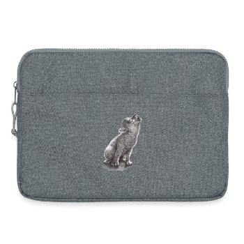 Young howling wolf - Laptop bag 15" - heather grey - Front