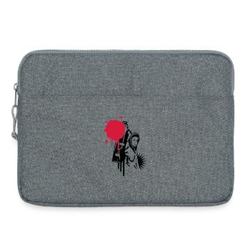 A sprayer with spray can in graffiti style - Laptop bag 15" - heather grey - Front