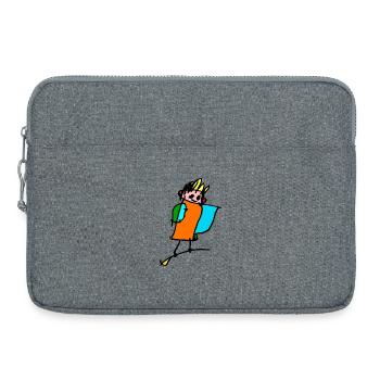 little witch on the broom - Laptop bag 15" - heather grey - Front