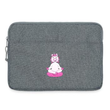 Einhorn Yoga Meditation  - Laptoptasche 15" - Grau meliert - Vorne