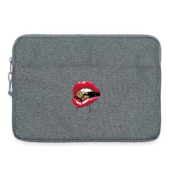 kiss mouth - Laptop bag 15" - heather grey - Front