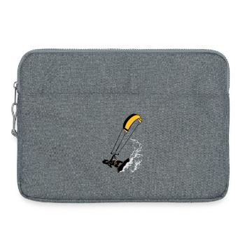 Kitesurfen und Wellen flex - Laptoptasche 15" - Grau meliert - Vorne