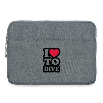 I love to dive - J'aime plonger - Sacoche pour ordinateur portable 15 pouces - gris chiné - Devant