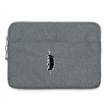 Slotregler mit Spruch 2 - Laptoptasche 15" - Grau meliert - Vorne