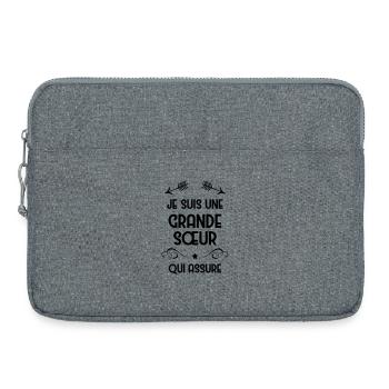 Soeur Soeurette Frère Naissance Bébé Sœur - Sacoche pour ordinateur portable 15 pouces - gris chiné - Devant
