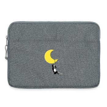 Girl Shovels Under The Moon Street Art Style - Laptop bag 15" - heather grey - Front
