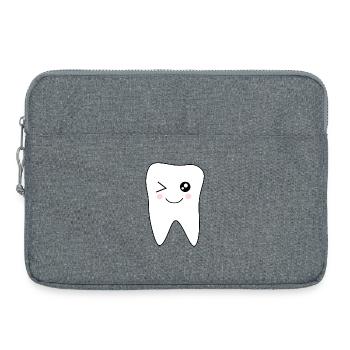 Dente, dents, cadeau dentiste - Sacoche pour ordinateur portable 15 pouces - gris chiné - Devant