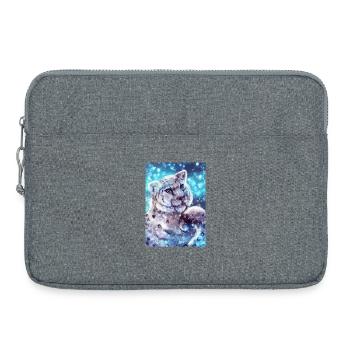 Die Schneeleopardin - Laptoptasche 15" - Grau meliert - Vorne