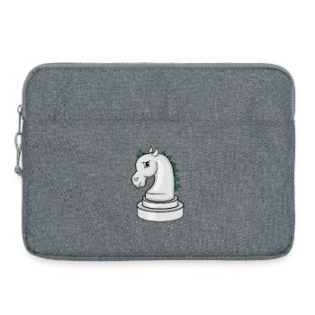 Pièce d’échecs : cheval d’échecs punk agacé - Sacoche pour ordinateur portable 15 pouces - gris chiné - Devant
