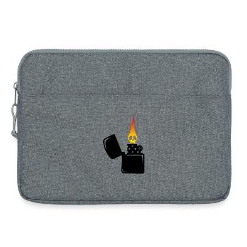 crâne enflammé et briquet noir - Sacoche pour ordinateur portable 15 pouces - gris chiné - Devant