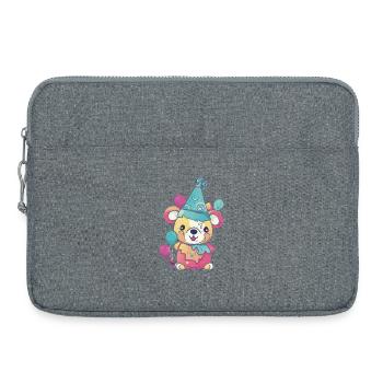 Ours de fête - Sacoche pour ordinateur portable 15 pouces - gris chiné - Devant