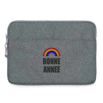 NOËL.BONNE ANNEE. SAINT SYLVESTRE. NOUVELLE ANNÉE. - Sacoche pour ordinateur portable 15 pouces - gris chiné - Devant