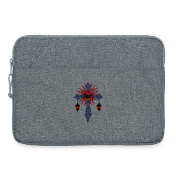 kreuze, laternen, Goth, bücher design, verschenken - Laptoptasche 15" - Grau meliert - Vorne