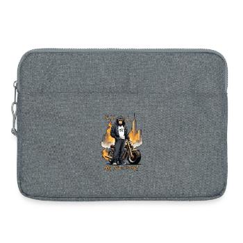 Singe motard - Sacoche pour ordinateur portable 15 pouces - gris chiné - Devant