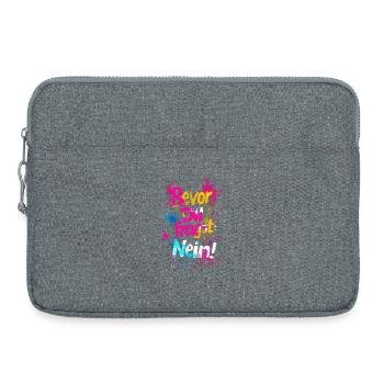 Bevor Du fragst: NEIN! - Laptoptasche 15" - Grau meliert - Vorne