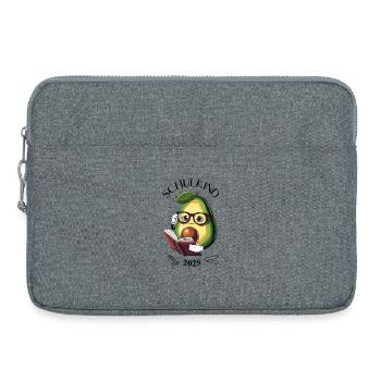 Schulkind 2025 – Avocado Einschulung - Laptoptasche 15" - Grau meliert - Vorne