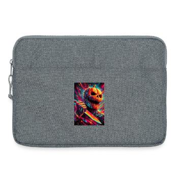 HALLOWEEN NÉON CITROUILLE HORREUR - Sacoche pour ordinateur portable 15 pouces - gris chiné - Devant