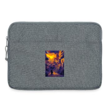 Maroc Village - Sacoche pour ordinateur portable 15 pouces - gris chiné - Devant