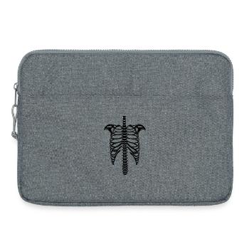 Halloween, ribcage, skeleton - Laptop bag 15" - heather grey - Front