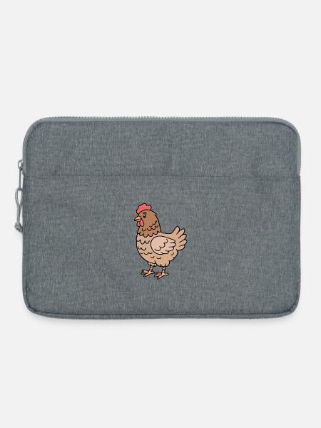 Huhn Hühner - Laptoptasche 15" - Grau meliert