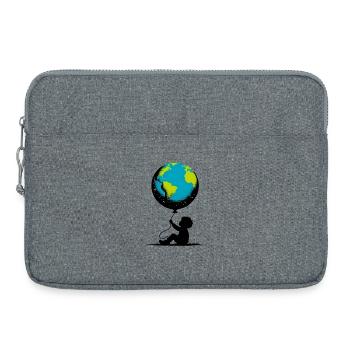 Planet Erde - Laptoptasche 15" - Grau meliert - Vorne