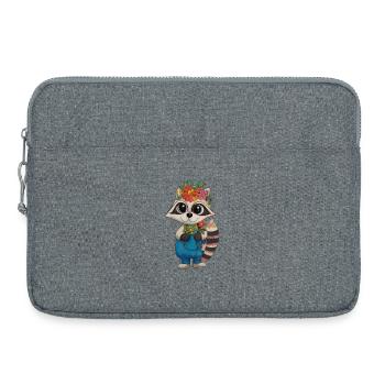 Flower Wreath Raccoon - Laptop bag 15" - heather grey - Front