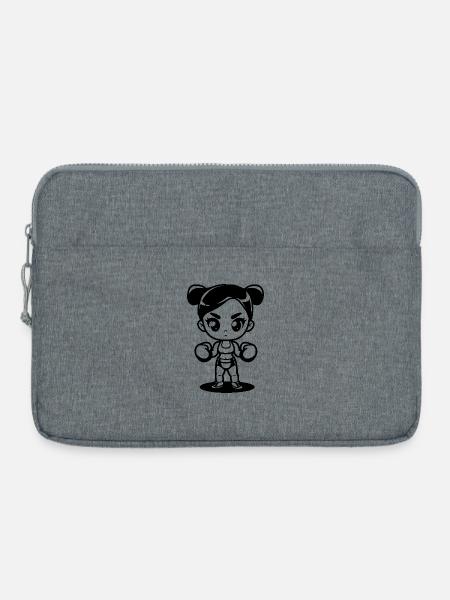 Boxerin Mädchen - Laptoptasche 15" - Grau meliert