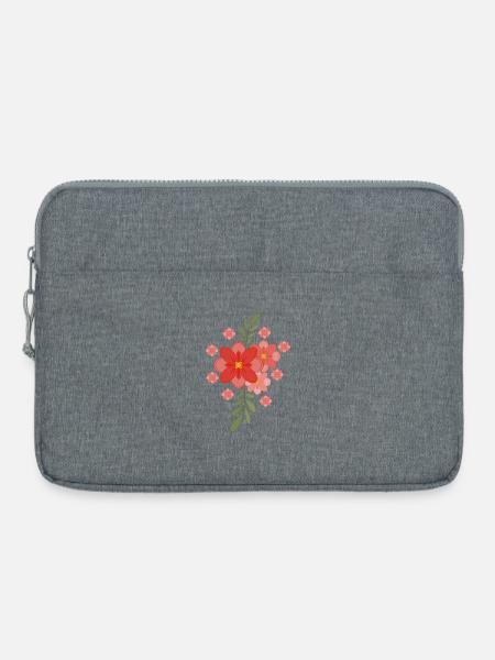 Frühlingsblumen - Laptoptasche 15" - Grau meliert