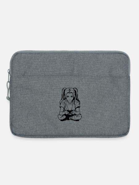 Gamer Mädchen - Laptoptasche 15" - Grau meliert