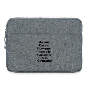 My unique voice resonates - Laptop bag 15" - heather grey - Front