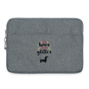 Hundehaare sind mein Glitter - hundeliebhaber - Laptoptasche 15" - Grau meliert - Vorne