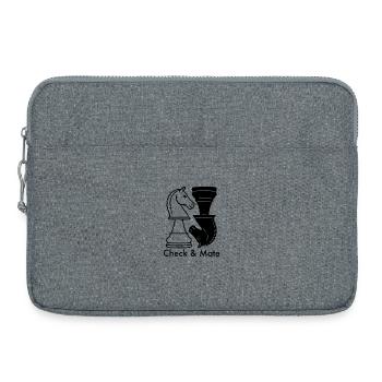 Conception élégante de l’art au trait botanique - Sacoche pour ordinateur portable 15 pouces - gris chiné - Devant