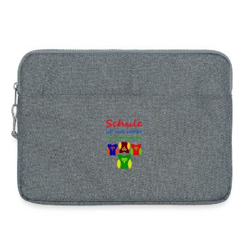 L’école est beaucoup plus fraîche que la maternelle - Sacoche pour ordinateur portable 15 pouces - gris chiné - Devant