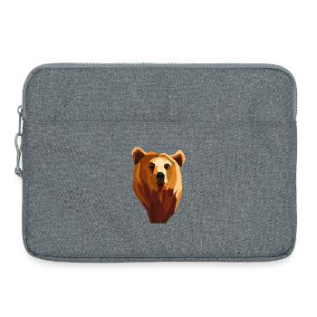 Low poly geometric bear - Laptop bag 15" - heather grey - Front